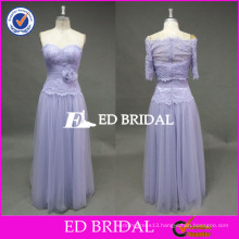 ED Bridal Elegant Lavender Flower Waist Sweetheart Neckline Sleeveless Tulle Prom Dress With Jacket 2017